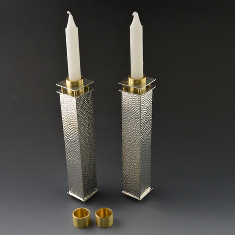 JS 002 8" Tall Square Candle Holders 112-XL (Large Pebble)