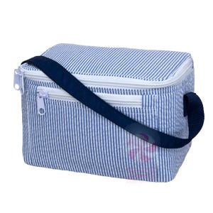 OHM 005 Navy Seersucker Lunch Box 160 1616 STRIPE