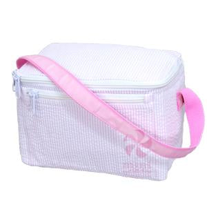 OHM 002 Pink Seersucker Lunch Box 160 1818 STRIPE