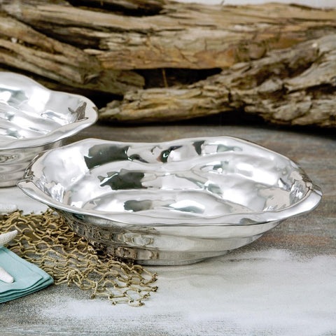 Pewter OCEAN dunes oval bowl (large)