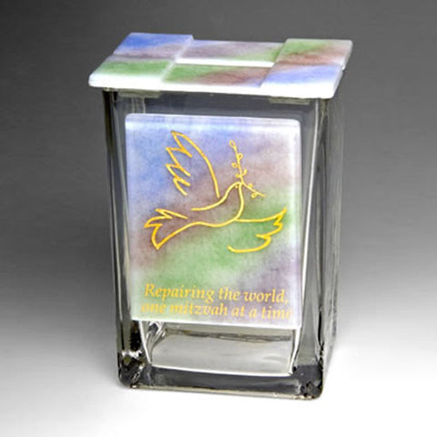 BEA 044 Dove Rainbow Tzedakah Box TA7