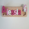WOO 001 Kids Wooden Puzzle Name Stool