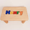 WOO 001 Kids Wooden Puzzle Name Stool