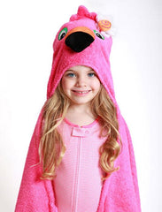ZOO 013 Toddler Hooded Towel Franny the Flamingo ZOO013