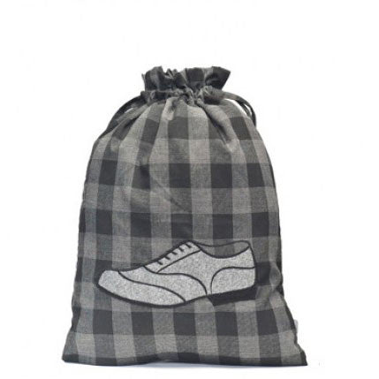 JAK 001 Men's Shoe Bag 1000-051 Black Plaid