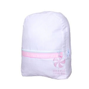 OHM 001 Pink Seersucker Medium Backpack 203 1818 STRIPE