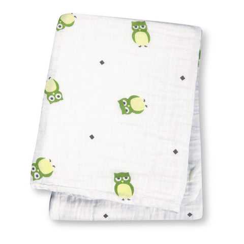 LUL 009 Swaddler Owls Green LJ012