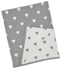 MER 002 Baby/kids Blanket MB-BB35 Grey and White Multi Heart