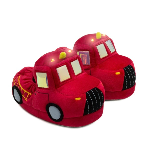 KID 002 Toddler Boys Fire Truck Light up Slippers Accent i Gifts