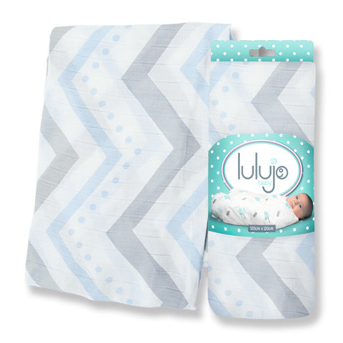 LUL 013 Swaddler Blue Chevron LJ104
