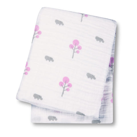 LUL 005 Swaddler Hippos Pink LJ026