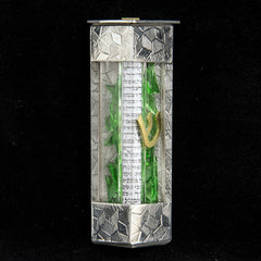 JS 015 Contemporary Triangle Wedding Shards Mezuzah With Kosher Scroll