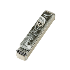 TB 050 Marbled Black & White Mezuzah M17