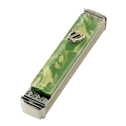 TB 051 Marbled Green & Gold Mezuzah M92