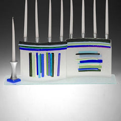 BEA 012 Duo Linear Menorah JM60 (Blue/Green)