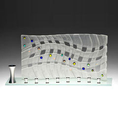 BEA 011 Woven Wave Frosted Menorah JM27