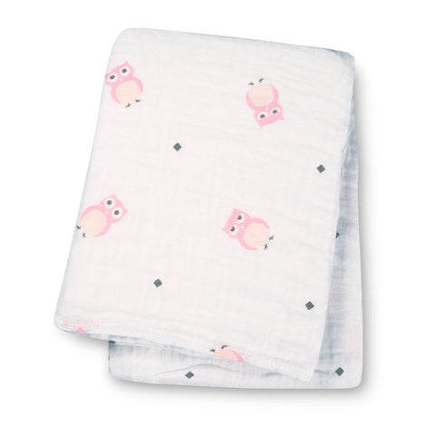 LUL 008 Swaddler Owls Pink LJ021