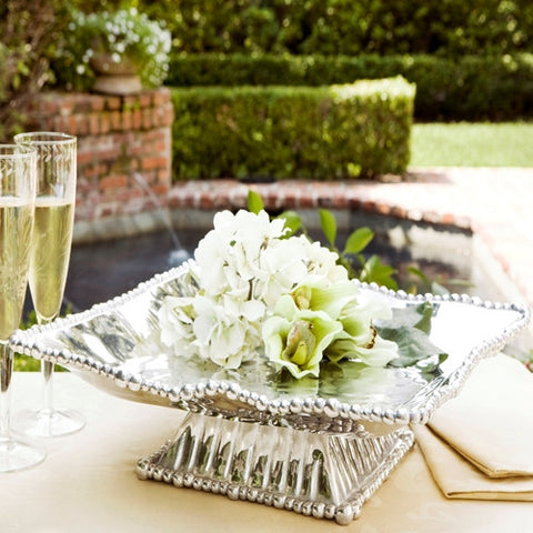 6411 PEDESTAL Organic Pearl Nicola Platter (large)