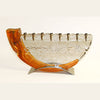 GLA 006 Shofar Menorah - Saffron/Metal Base