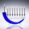 GLA 001 Shofar Menorah - Blue/Metal Base