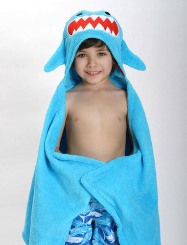 ZOO 019 Toddler Hooded Towel Sherman the Shark ZOO019